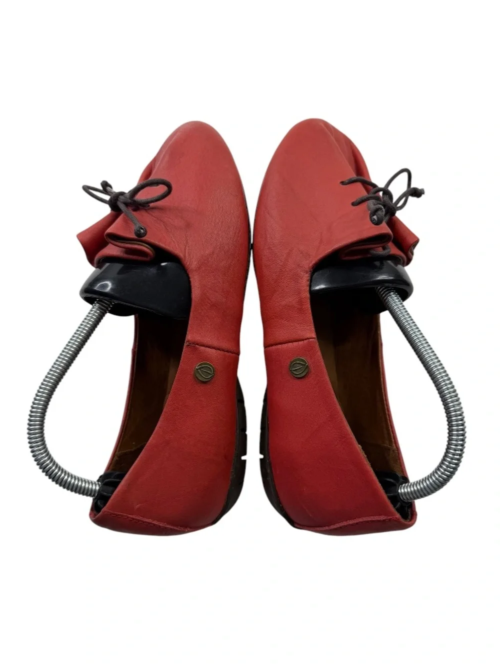 Sergio Tomani Tuka Leather Ballet Flats Coral Orange Comfort Shoes
